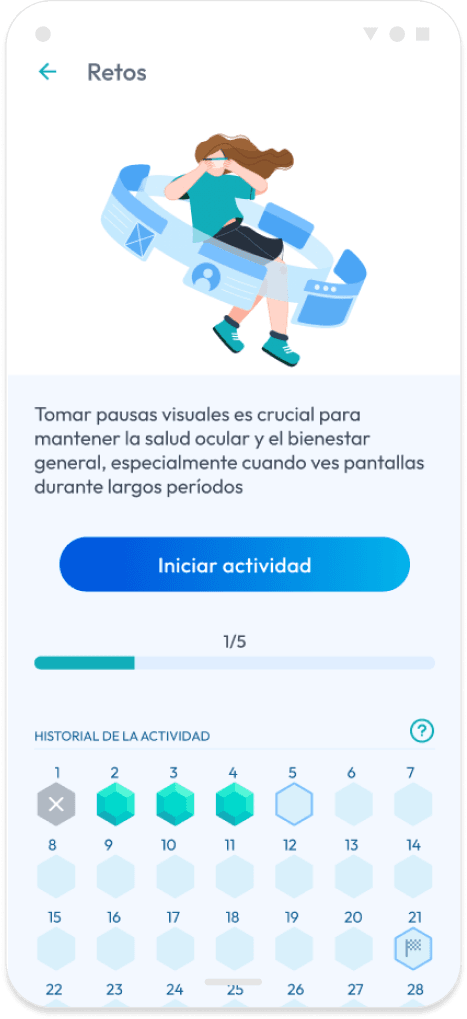 Gamification Retos screen