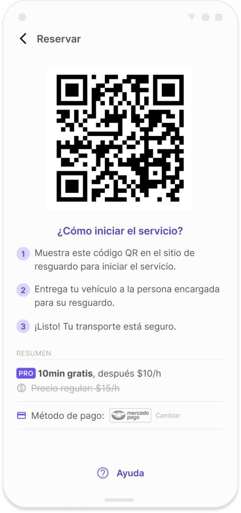 Booking screen